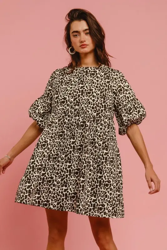 Leopard Denim Dress
