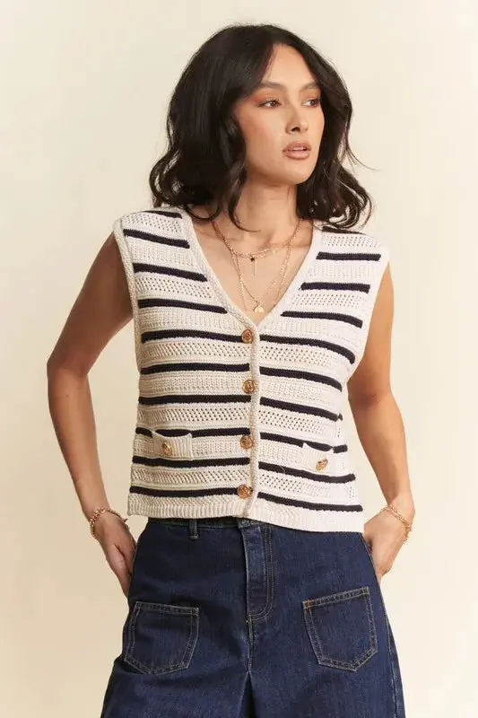 Striped Knit Vest Top