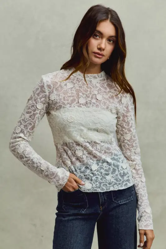 Long Sleeve Floral Layering Top