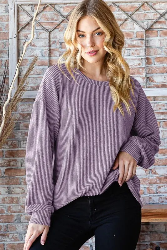 Round Neck Dropped Shoulder Blouse